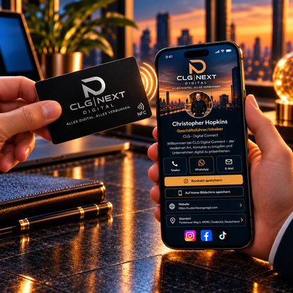 CLG NEXT Digital Card – Dein Kontakt. Dein Unternehmen. Dauerhaft verbunden.